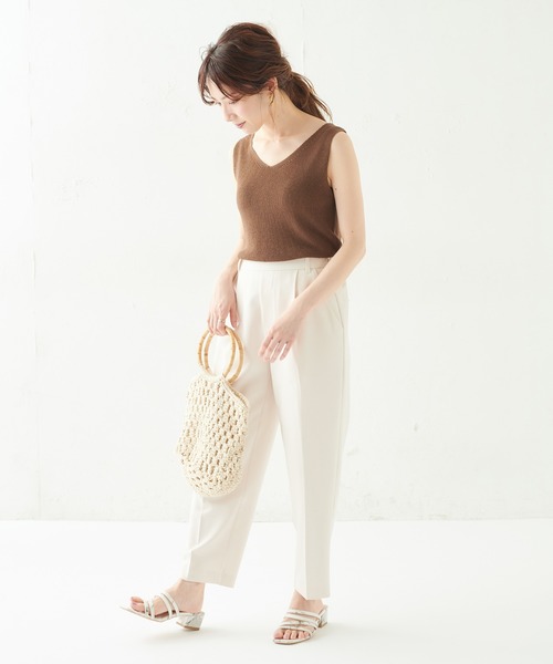 natural couture(ナチュラルクチュール)の「【WEB限定カラー有り】プチプラ美シルエットテーパードSサイズ(その他パンツ・レディース・ミント/グリーン/ラベンダー/アイボリー/ブラック/イエロー/オレンジ・SMALL)」の8枚目の写真