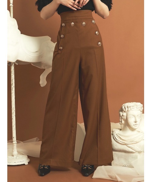 Darich（ダーリッチ）の「マリンルックワイドパンツ（その他パンツ・レディース・ブラウン系その他/マスタード・S/M/XS）」の2枚目の写真