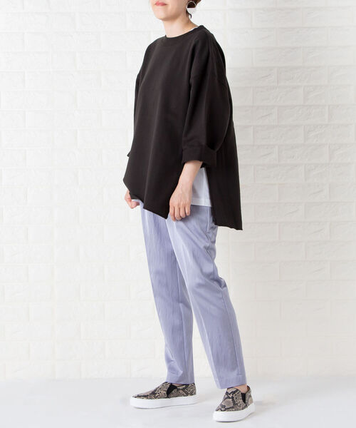 NOLLEY’S(ノーリーズ)の「裏毛サイドジッププルオーバーカットソー(Tシャツ/カットソー・レディース・チャコールグレー/ベージュ/グレー・FREE)」の12枚目の写真