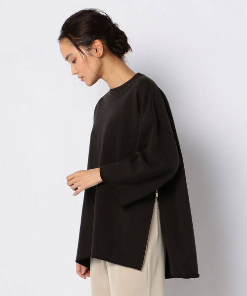 NOLLEY’S 裏毛ハーフジッププルオーバーカットソー　タグ付き セール】裏毛サイドジッププルオーバーカットソー（Tシャツ