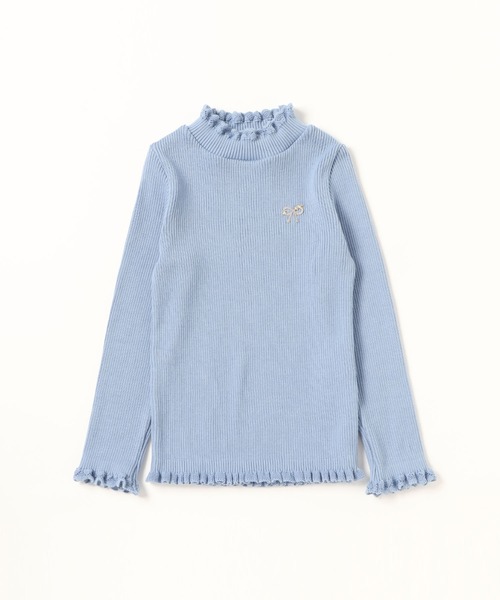 KP(ケーピー)の「フェザーコットン ハイネックニット(100-130cm)(ニット/セーター・キッズ・オフホワイト/ブラック/ピンク/スモークピンク/サックスブルー・100cm/110cm/120cm/130cm)」の4枚目の写真