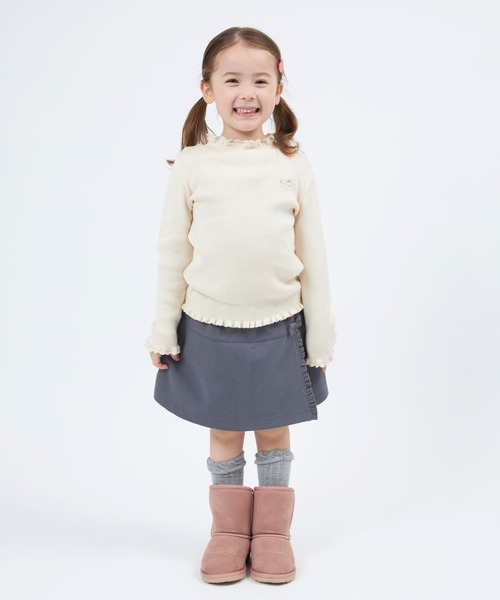 KP(ケーピー)の「フェザーコットン ハイネックニット(100-130cm)(ニット/セーター・キッズ・オフホワイト/ブラック/ピンク/スモークピンク/サックスブルー・100cm/110cm/120cm/130cm)」の9枚目の写真