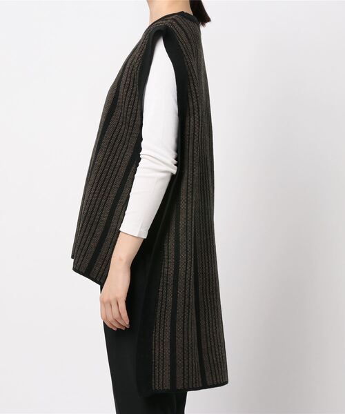 rps(アールピーエス)の「ストライプ柄ニットベスト(ベスト・レディース・ブラウン/杢グレー・M)」の7枚目の写真