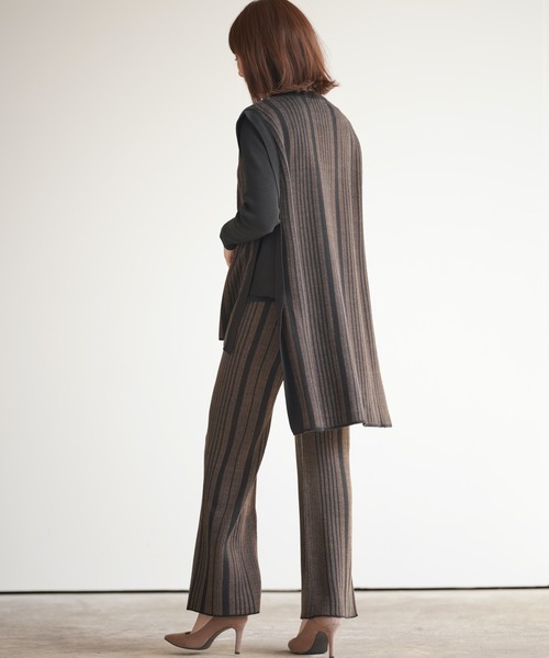 rps(アールピーエス)の「ストライプ柄ニットベスト(ベスト・レディース・ブラウン/杢グレー・M)」の8枚目の写真