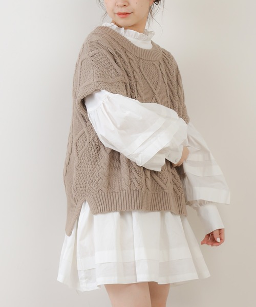 Chico（チコ）の「カフスAラインチュニック（シャツ/ブラウス・レディース・ブラック/ベージュ/ミント/アイボリー・FREE）」の9枚目の写真