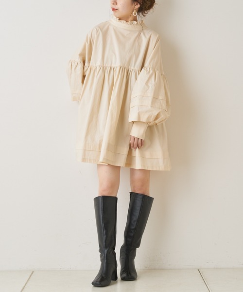 Chico（チコ）の「カフスAラインチュニック（シャツ/ブラウス・レディース・ブラック/ベージュ/ミント/アイボリー・FREE）」の11枚目の写真