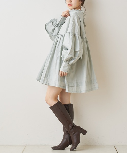 Chico（チコ）の「カフスAラインチュニック（シャツ/ブラウス・レディース・ブラック/ベージュ/ミント/アイボリー・FREE）」の16枚目の写真