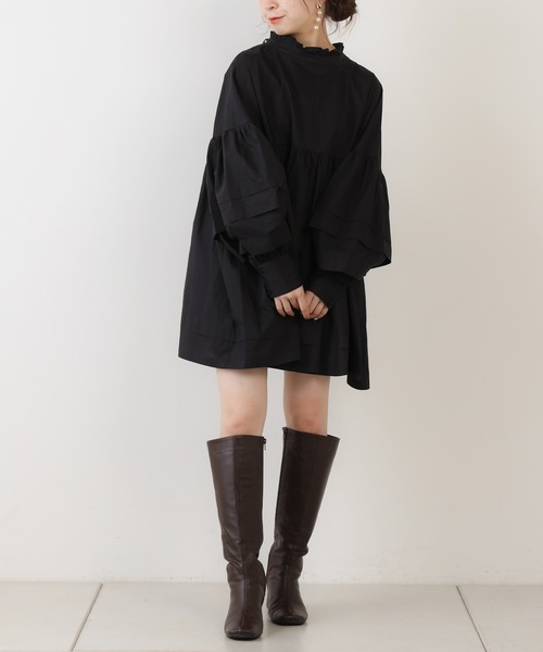 Chico（チコ）の「カフスAラインチュニック（シャツ/ブラウス・レディース・ブラック/ベージュ/ミント/アイボリー・FREE）」の17枚目の写真