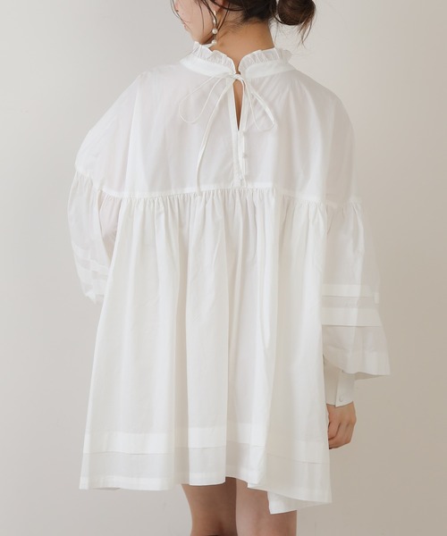 Chico（チコ）の「カフスAラインチュニック（シャツ/ブラウス・レディース・ブラック/ベージュ/ミント/アイボリー・FREE）」の20枚目の写真