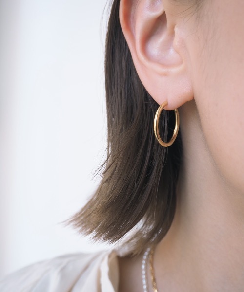 両耳 シルバー925 ピアス フープピアス 25mm シルバー925 フープピアス