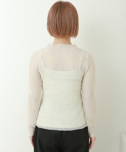 libelle more(リベル モア)の「ビスコース混光沢シアーランダムリブ+ボードレーキャミ セット(Tシャツ/カットソー・レディース・オフホワイト/ブラック/ライトベージュ/ライトピンク/シルバー・M/L)」の22枚目の写真