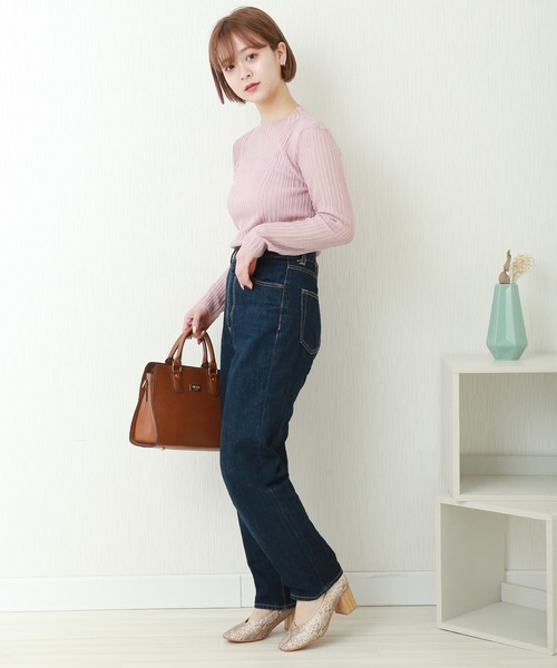 libelle more(リベル モア)の「ビスコース混光沢シアーランダムリブ+ボードレーキャミ セット(Tシャツ/カットソー・レディース・オフホワイト/ブラック/ライトベージュ/ライトピンク/シルバー・M/L)」の15枚目の写真