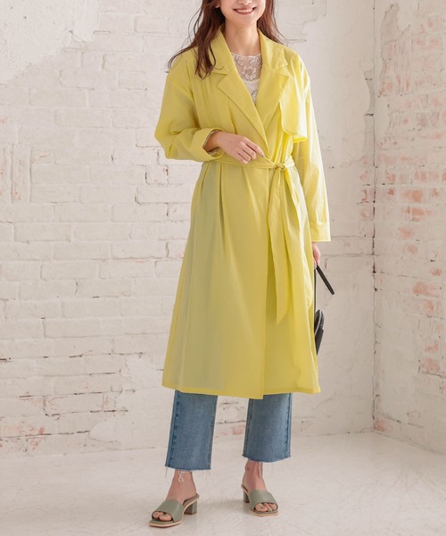 KOBE LETTUCE(コウベレタス)の「シアートレンチコート(トレンチコート・レディース・イエロー/ミント/ピンク・FREE)」の3枚目の写真