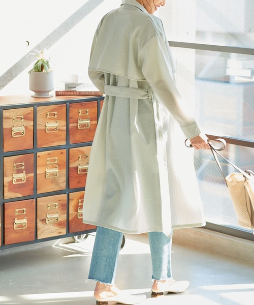 KOBE LETTUCE(コウベレタス)の「シアートレンチコート(トレンチコート・レディース・イエロー/ミント/ピンク・FREE)」の1枚目の写真