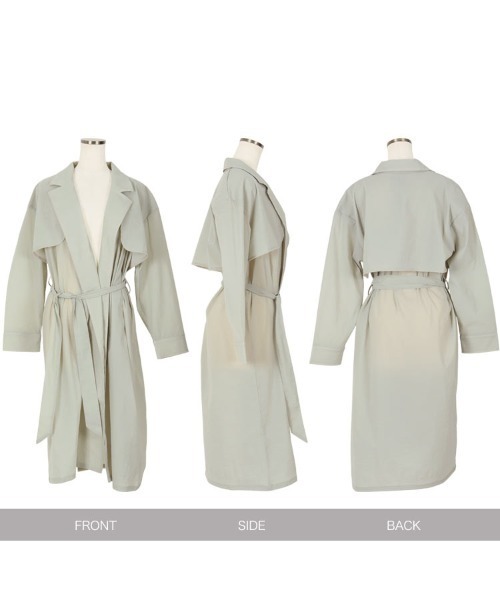 KOBE LETTUCE(コウベレタス)の「シアートレンチコート(トレンチコート・レディース・イエロー/ミント/ピンク・FREE)」の10枚目の写真