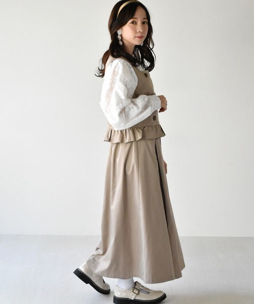 LEINWANDE 黒フリルビスチェ cent fleurs】lady's フリルビスチェ型紙 ML-038-00FD | 生地のM