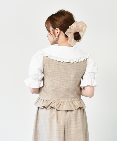 m@w エムアットダブル ハンドメイド ビスチェ フリル ハート ホワイト 白 m@w エムアットダブル ハンドメイド ビスチェ フリル ハート