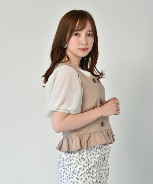 LEINWANDE 黒フリルビスチェ ◇【110-140cm/2点セット】フリルビスチェ＋インナーセット