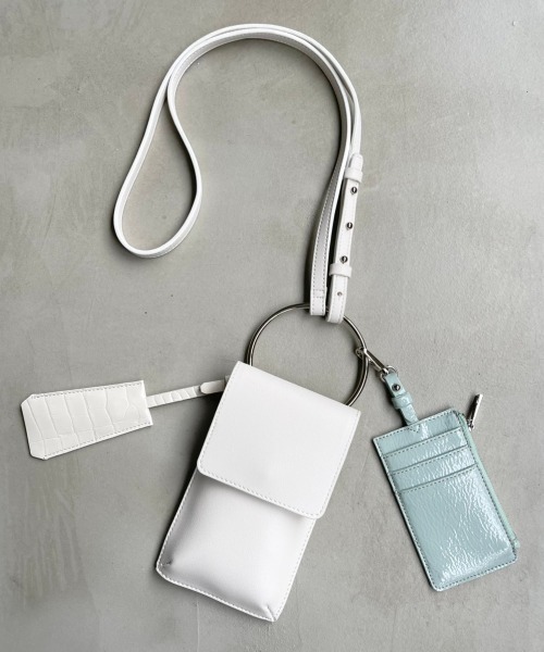 NEUNA（ヌナ）の「【自由にアレンジが可能！】モバイルケース/パスケース・定期入れ/キーケース/組み合わせヴィーガンレザーショルダーバッグ（ショルダーバッグ・レディース・ブラック/グレイッシュベージュ/ミント/マルチ・FREE）」の18枚目の写真