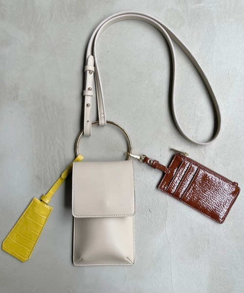 NEUNA（ヌナ）の「【自由にアレンジが可能！】モバイルケース/パスケース・定期入れ/キーケース/組み合わせヴィーガンレザーショルダーバッグ（ショルダーバッグ・レディース・ブラック/グレイッシュベージュ/ミント/マルチ・FREE）」の14枚目の写真