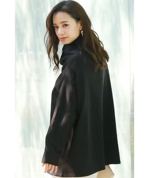 ElegChic(エレグシック)の「ボトルネックドルマントップス(Tシャツ/カットソー・レディース・グレー/ブラック/カーキ・M/4L/XL)」の11枚目の写真