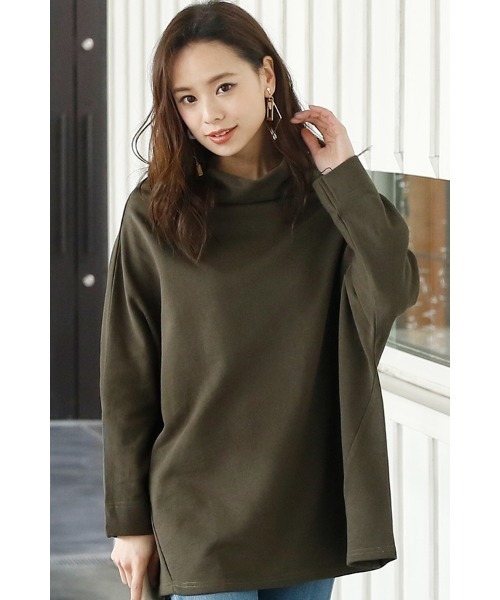 ElegChic(エレグシック)の「ボトルネックドルマントップス(Tシャツ/カットソー・レディース・グレー/ブラック/カーキ・M/4L/XL)」の14枚目の写真