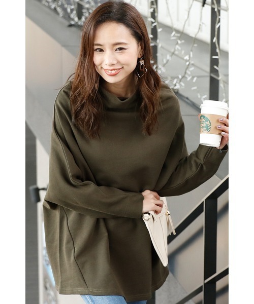 ElegChic(エレグシック)の「ボトルネックドルマントップス(Tシャツ/カットソー・レディース・グレー/ブラック/カーキ・M/4L/XL)」の17枚目の写真