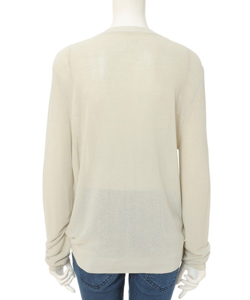 fifth（フィフス）の「シアーニット長袖カーディガン（カーディガン/ボレロ・レディース・ライム/ライトベージュ・MEDIUM）」の8枚目の写真