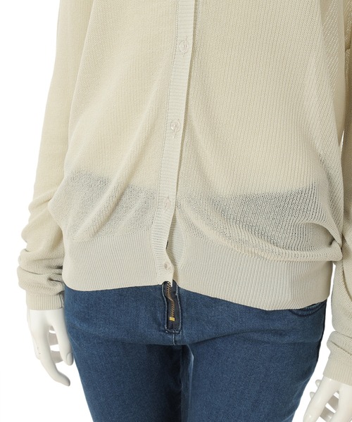 fifth（フィフス）の「シアーニット長袖カーディガン（カーディガン/ボレロ・レディース・ライム/ライトベージュ・MEDIUM）」の9枚目の写真