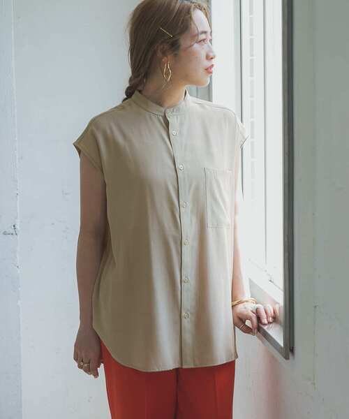 ITEMS URBANRESEARCH（アイテムズ アーバンリサーチ）の「バックボタンシャツ（シャツ/ブラウス・レディース・チャコールグレー/ベージュ/ライトカーキ/グレー系その他・FREE）」の9枚目の写真