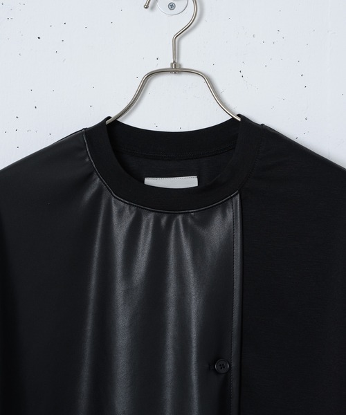 Alcindor Materials（アルシンダーマテリアルズ）の「synthetic leather poncho T-shirts/シンセティックレザーポンチョT（Tシャツ/カットソー・メンズ・ブラック・MEDIUM/LARGE）」の12枚目の写真