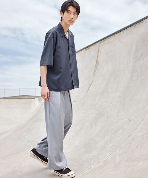 act'm（アクトム）の「ゴールドサテン パインピング オーバーサイズオープンカラーシャツ（シャツ/ブラウス・メンズ・ワインレッド/バイオレット/グレイッシュブルー・S/M/L）」の14枚目の写真