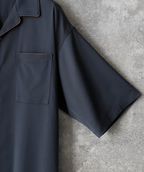 act'm（アクトム）の「ゴールドサテン パインピング オーバーサイズオープンカラーシャツ（シャツ/ブラウス・メンズ・ワインレッド/バイオレット/グレイッシュブルー・S/M/L）」の9枚目の写真