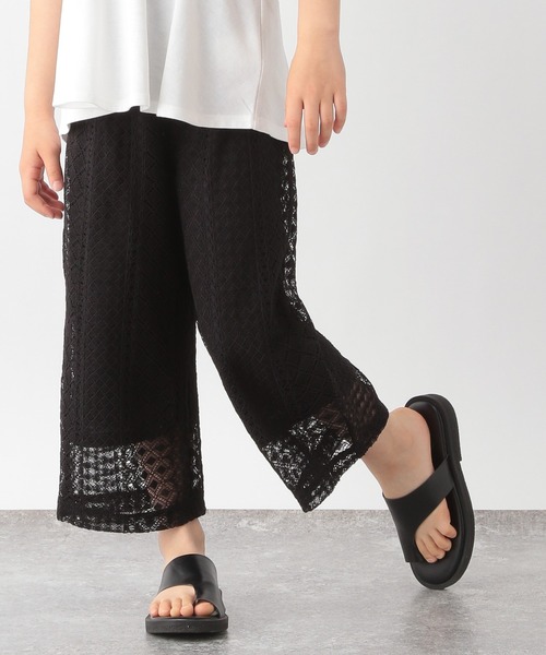 GLOBAL WORK(グローバルワーク)の「【キッズ】ラッセルレースパンツ/949401(その他パンツ・キッズ・オフホワイト/ブラック・100cm/110cm/120cm/130cm/140cm/150cm/160cm)」の2枚目の写真