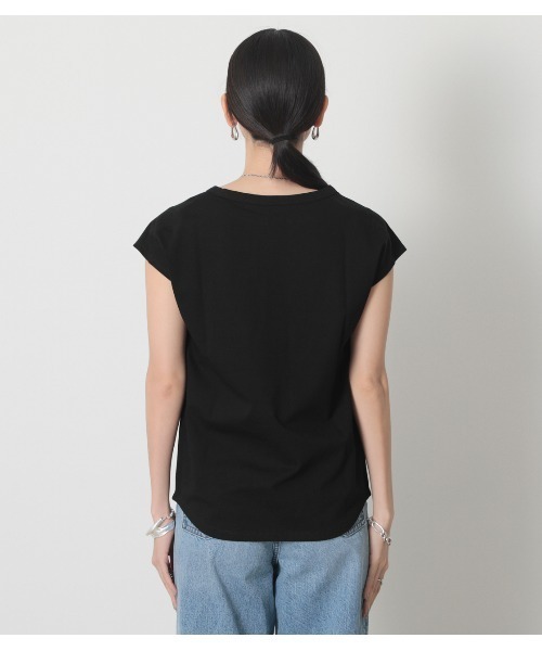 crie conforto（クリーコンフォルト）の「フレンチスリーブクルーPO（Tシャツ/カットソー・レディース・ブラック/ホワイト/ベージュ・MEDIUM/LARGE）」の18枚目の写真