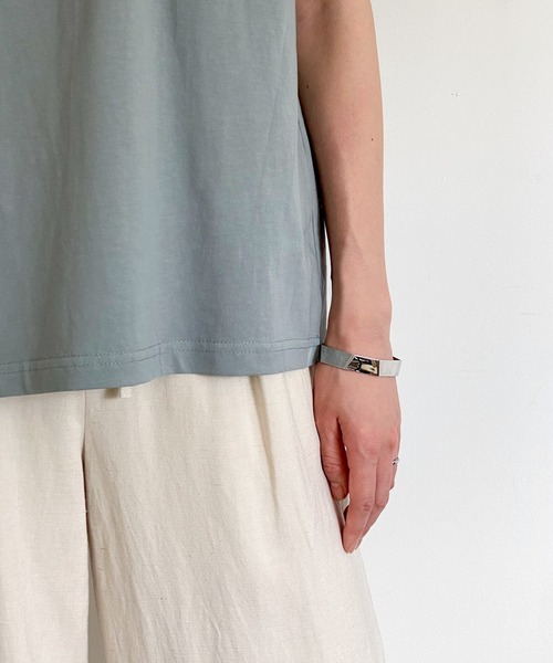 ottilie(オティーリエ)の「袖チュールTシャツ(Tシャツ/カットソー・レディース・チャコールグレー/ブラック/オフホワイト/ミント・FREE)」の18枚目の写真