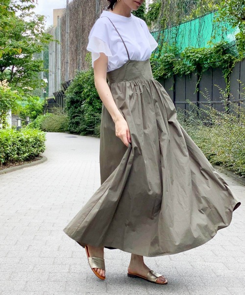 ottilie(オティーリエ)の「袖チュールTシャツ(Tシャツ/カットソー・レディース・チャコールグレー/ブラック/オフホワイト/ミント・FREE)」の20枚目の写真