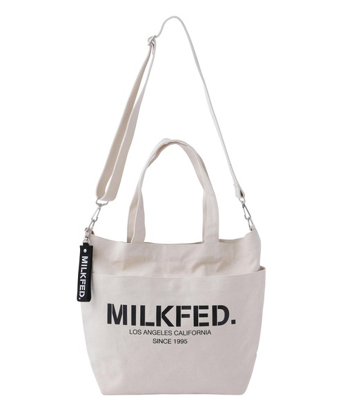 MILKFED.（ミルクフェド）の「2WAY SHOULDER BAG MINI　/ロゴ　ショルダーバッグ/キャンバストートバッグ（ショルダーバッグ・レディース・ホワイト/ブラック/ベージュ/ライトピンク・ONE SIZE）」の22枚目の写真