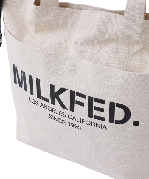 MILKFED.（ミルクフェド）の「2WAY SHOULDER BAG MINI　/ロゴ　ショルダーバッグ/キャンバストートバッグ（ショルダーバッグ・レディース・ホワイト/ブラック/ベージュ/ライトピンク・ONE SIZE）」の18枚目の写真