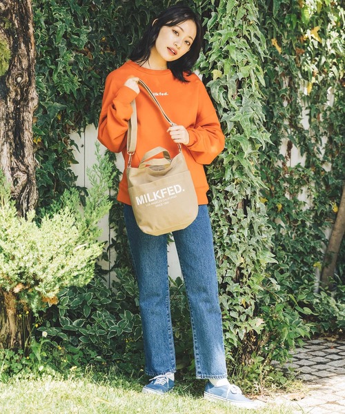 MILKFED.（ミルクフェド）の「2WAY SHOULDER BAG MINI　/ロゴ　ショルダーバッグ/キャンバストートバッグ（ショルダーバッグ・レディース・ホワイト/ブラック/ベージュ/ライトピンク・ONE SIZE）」の7枚目の写真