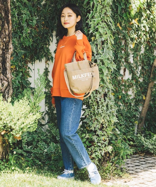 MILKFED.（ミルクフェド）の「2WAY SHOULDER BAG MINI　/ロゴ　ショルダーバッグ/キャンバストートバッグ（ショルダーバッグ・レディース・ホワイト/ブラック/ベージュ/ライトピンク・ONE SIZE）」の15枚目の写真