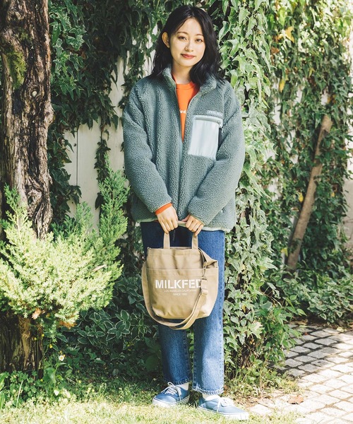 MILKFED.（ミルクフェド）の「2WAY SHOULDER BAG MINI　/ロゴ　ショルダーバッグ/キャンバストートバッグ（ショルダーバッグ・レディース・ホワイト/ブラック/ベージュ/ライトピンク・ONE SIZE）」の10枚目の写真