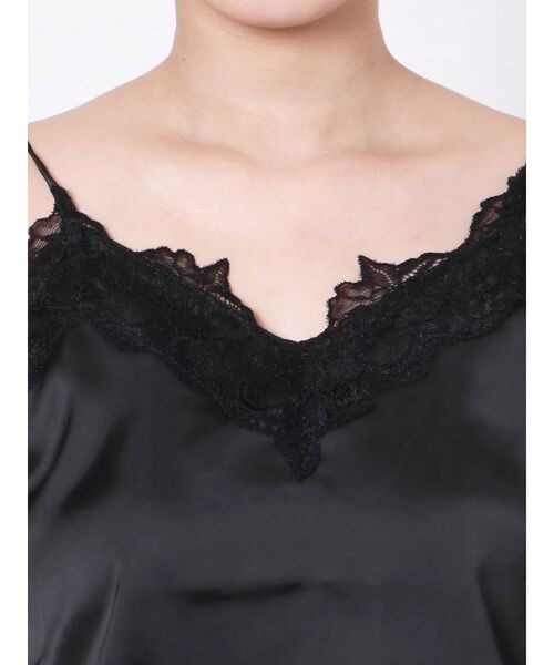 GYDA（ジェイダ）の「サテンルームウェアSETUP（ルームウェア/パジャマ・レディース・ブラック/ベージュ・FREE）」の11枚目の写真