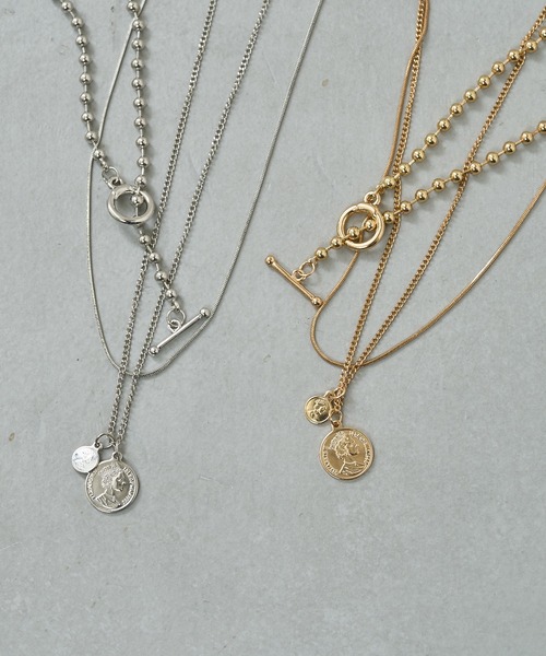 Chico（チコ）の「3連チェーンネックレスSET（ネックレス・レディース・ゴールド/シルバー・FREE）」の9枚目の写真