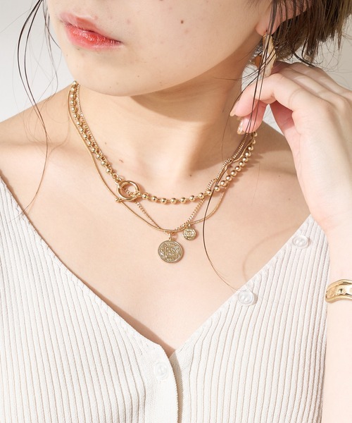 Chico（チコ）の「3連チェーンネックレスSET（ネックレス・レディース・ゴールド/シルバー・FREE）」の6枚目の写真