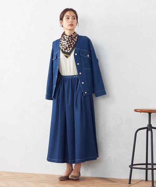 COMME CA ISM（コムサイズム）の「リング付きスカーフ（ストール/ショール・レディース・レッド/カーキ/ブルー/マスタード・FREE）」の12枚目の写真