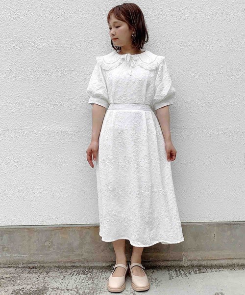 paravion（パラビオン）の「レース衿ワンピース（ワンピース・レディース・ブラック/オフホワイト・ONESIZE）」の7枚目の写真