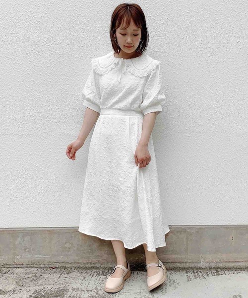 paravion（パラビオン）の「レース衿ワンピース（ワンピース・レディース・ブラック/オフホワイト・ONESIZE）」の14枚目の写真