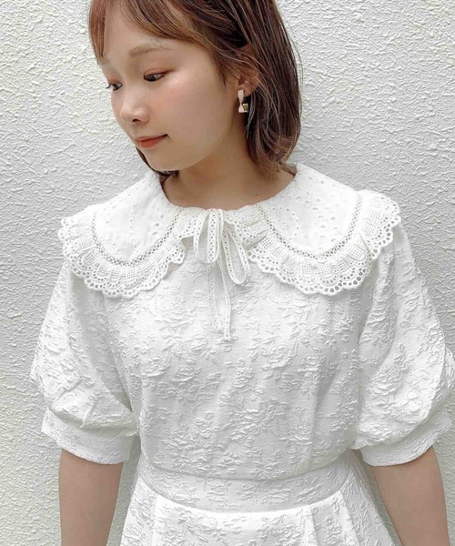 paravion（パラビオン）の「レース衿ワンピース（ワンピース・レディース・ブラック/オフホワイト・ONESIZE）」の3枚目の写真