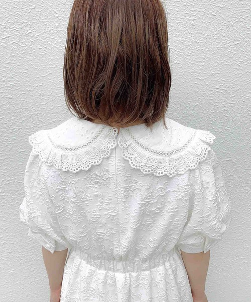 paravion（パラビオン）の「レース衿ワンピース（ワンピース・レディース・ブラック/オフホワイト・ONESIZE）」の9枚目の写真